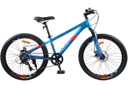 Велосипед 24" LTBIKE BULLET, алюминий, рама 12", 7-ск, диск, синий/голубой А24017 фото 1