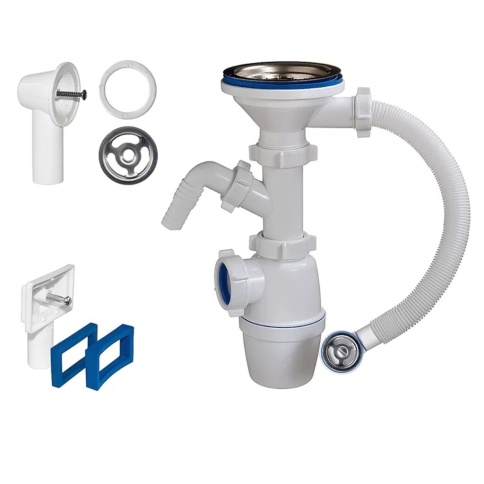 ORIO Сифон бутылочный 3 1/2"х40 мм, с одним отводом и переливом Б-4512 фото 1