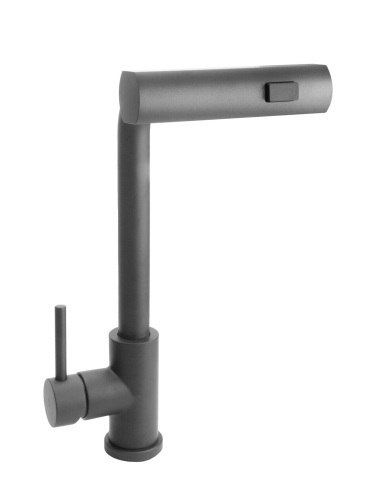 SANTREK AQUA-827 Смеситель для кухни многофункциональный выдвижной излив-лейка (оружейная сталь) фото 1