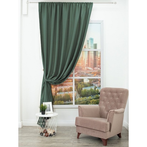 Портьера Блекаут Серо-зеленый JTH-93-15/280  фото 1