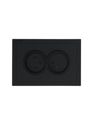 Lezard Розетка СП 2гн. с/з черн.бархат  ZIMA 704-4200-127BQC фото 1