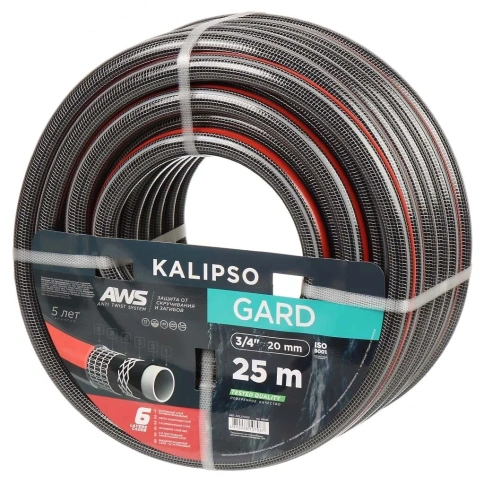 Шланг поливочный, 3/4 '', внутренний d20 мм, 21 атм, армированный, 25 м, 6 слоев, Kalipso, Gard, ПВХ фото 1