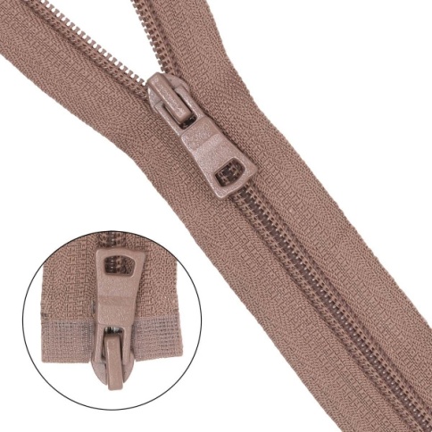 Молния "витая" Т7 2 замка 75см,капучино фото 1