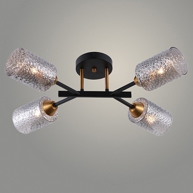 Люстра GH51092А/4 BK+BR черный/латунь E27 фото 1