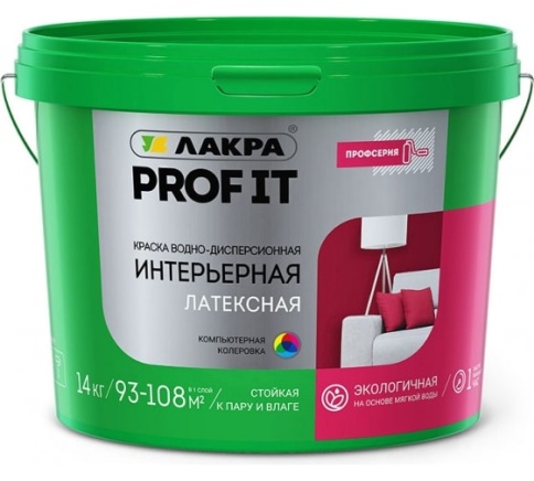Лакра PROF IT Краска интерьерная Латексная База А 3кг фото 1