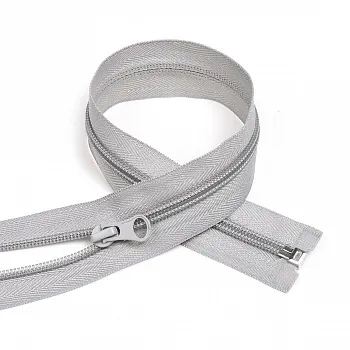 Молния пласт. спираль №5, 50см, серая фото 1