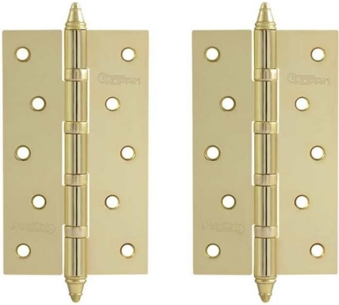 Петля универсальная сталь 5"-4ВВ (латун.покр.) с кол.(125х75х2,5) №2 фото 1
