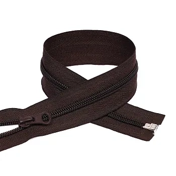 Молния пласт. спираль №5, 70см, коричневая фото 1