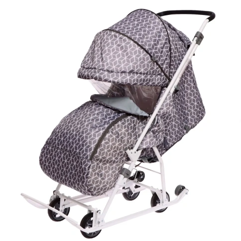 Коляска комб. "Наши детки 3-1К/4" Ромбиеи серый фото 1