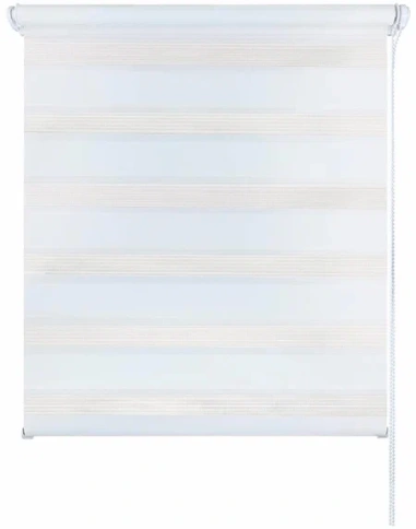 Рулонная штора День-Ночь 52 х160 снежно-белый фото 1