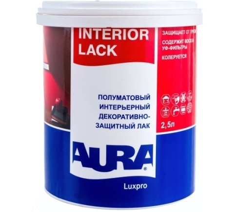 Лак интерьерный на водной основе "AURA Interior Lack" 2,5л. фото 1