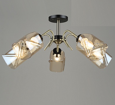 Светильник потолочный А3961/5 АВ+ВК бронза/черный Е27 фото 1