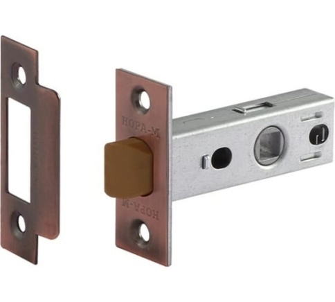 Защелка дверная С-45П пластик.яз. (ст.медь) фото 1