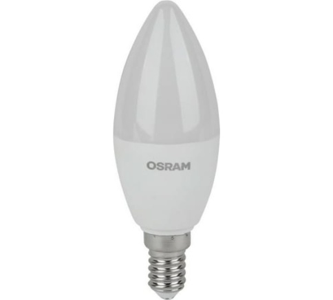 OSRAM Лампа светодиодная LED Value LVCLВ75 10SW/830 свеча матовая Е14 230В  фото 1