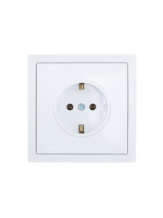 Lezard Розетка СП 1гн. с/з бел  ZIMA 704-0288-122BQC фото 1