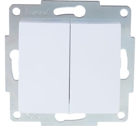 Lezard Механизм выключателя с/у 2кл белый KARINA 707-0288-101 фото 1