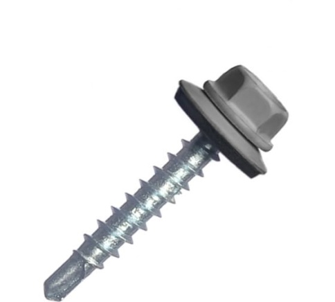 Шуруп кровельный оцинкованный 4,8х29 RAL7024 серый графит фото 1