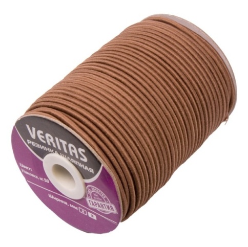 Резинка коричневая шляпная(50м) фото 1