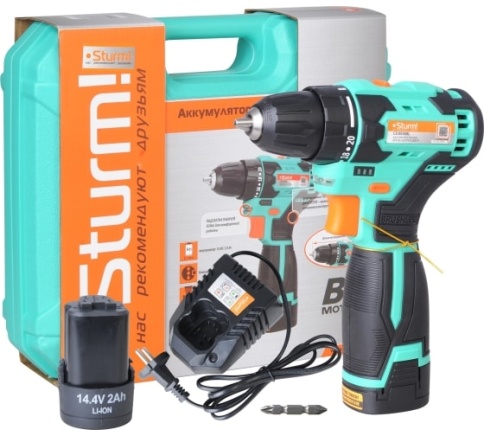 Sturm CD3514BL Дрель аккум. б/ш 14В, 2 акк. 2,0 Ач. кейс фото 1