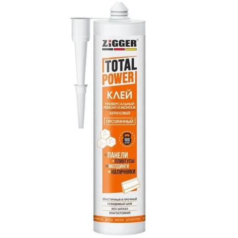 Клей акриловый универсальный прозрачный ZIGGER TOTAL POWER 300г фото 1