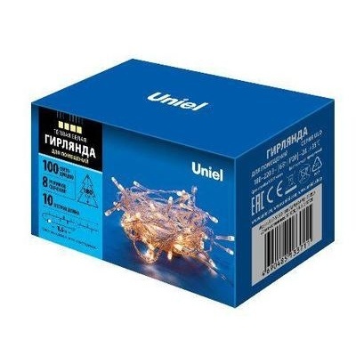 Гирлянда LED ULD-S1000-100/DTA WARM WHITE IP20 10м100диод.теп.бел.свет провод прозр.UnielUL-00007200 фото 1