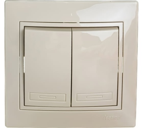 Lezard Выключатель с/у 2кл крем Мира 701-0303-101 фото 1