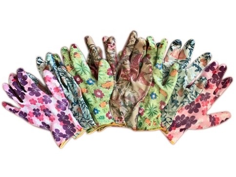 Перчатки нейлон с  нитриловым покрытием "Цветочек" цвет ассорти (252917) фото 1