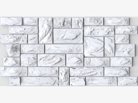 *Панель ПВХ 0,4 Камень Пиленый настоящий белый фото 1