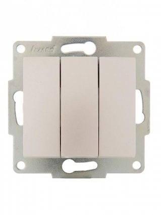 Lezard Механизм выключателя с/у 3кл жем/бел перламутр KARINA 707-3088-109 фото 1