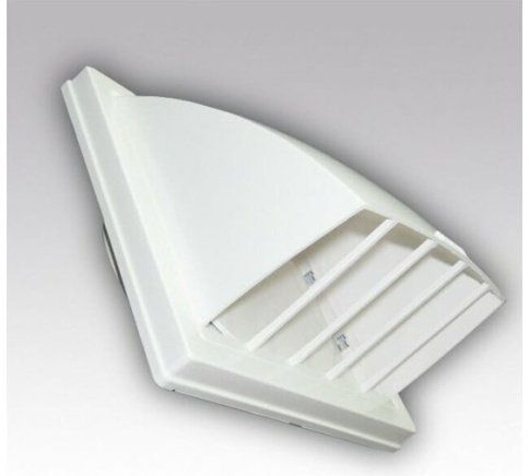 Выход стенной вытяжной с обратным клапаном 150х150 с фланцем D125, ASA, бел 1515К12,5ФВ фото 1