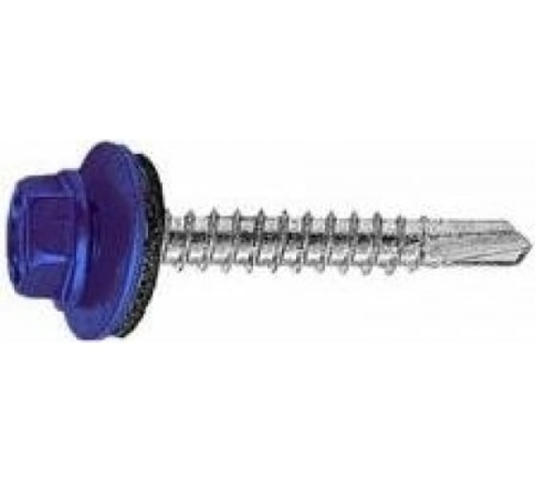 Шуруп кровельный оцинкованный 4,8х70 RAL5010 синий фото 1