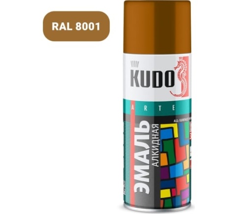 KU-1022 Эмаль универсальная охра 520мл фото 1