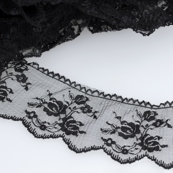 Тесьма-оборка черный НТ08-89 (20м) фото 1