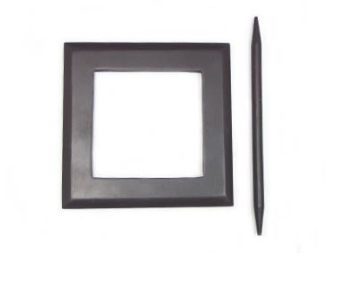 Заколка шторная Квадрат коричн. дерев. (WQ4264A) уп.4 шт. фото 1