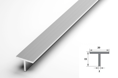 Алюм. тавр  Тп03.2000.500  20*15*2,0* фото 1