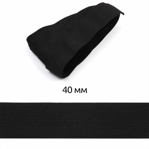 Резинка вязаная Стандарт 40мм черн. фото 1