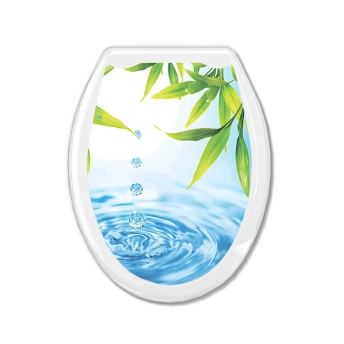 Сиденье для унитаза "Универсал Декор" Капли и бамбук фото 1