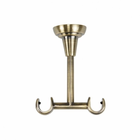 Кронштейн потолочный двойной 16 мм Золото антик фото 1