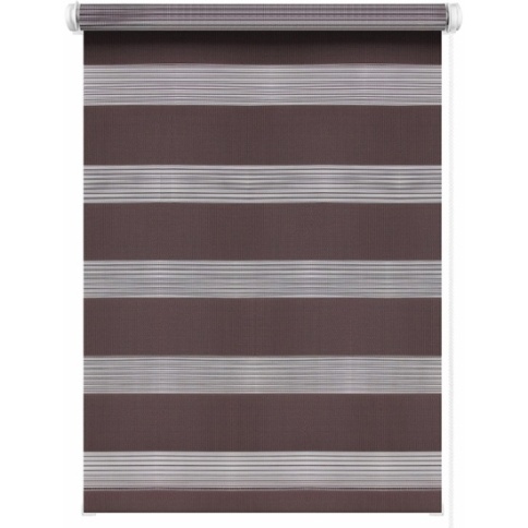 Рулонная штора День-Ночь 66*160 бежево-коричневый фото 1