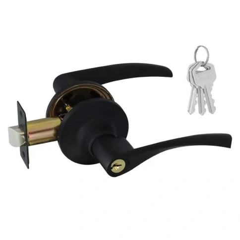 Защелка межкомнатная ЗВ2-01 (черный) (ключ/фиксатор) фото 1