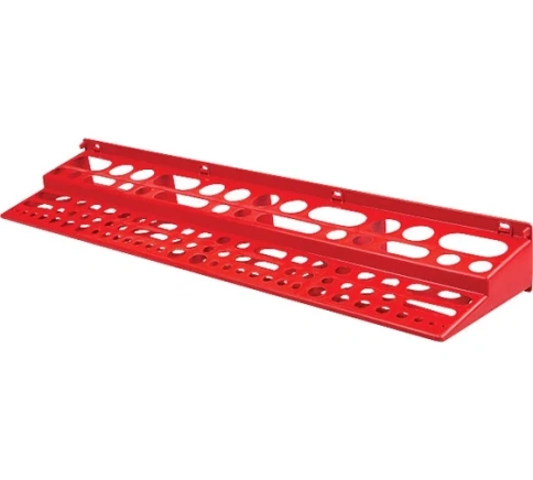 Полка для инструмента пластиковая красная, 96 отверстий, 610х150 мм (65706) фото 1