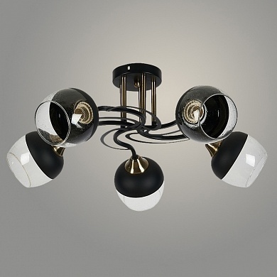 Люстра 32654/5 BK+АВ черный/бронза Е27 фото 1