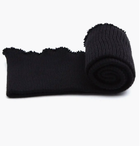 Подвязы трик.12кл. акрил 100%, ластик1*1 340-380г/м2, р-р70*16 черный 530/0 (9224.008) фото 1