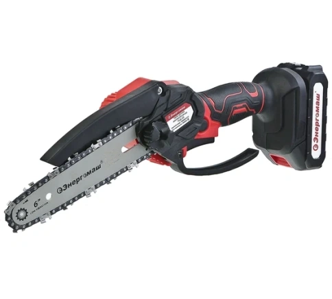 ПЦА-20 Пила цепная аккумуляторная Энергомаш, 18В, шина 15см, 1х2 Ач и ЗУ фото 1