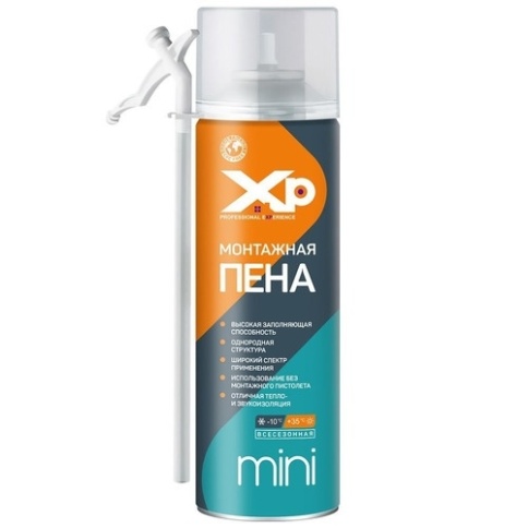 Xp MINI Пена монтажная бытовая всесезонная 400мл, 01-01-58 фото 1