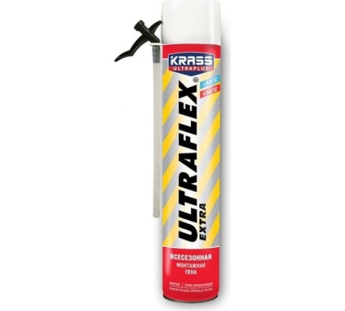 Пена монтажная KRASS ULTRAFLEX  Extra  всесезонная 0,65л (Россия) фото 1