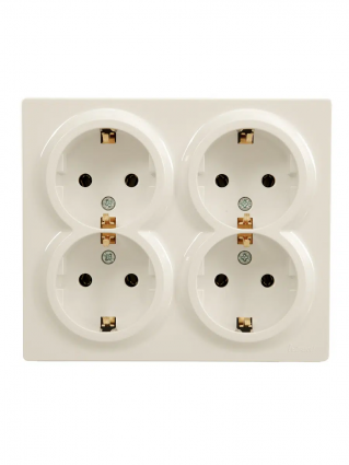 Lezard Розетка o/у 4-х мест. с/з закрытый корпус крем  LETO 752-0300-127ВDP фото 1
