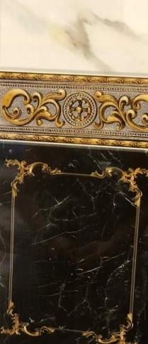 Панели ПВХ 2,7х0,25х8 Крона Пласт Керамо черный с глиттером фото 1