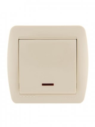 Lezard Выключатель о/у 1кл крем с подсветкой DEMET 711-0300-111 фото 1
