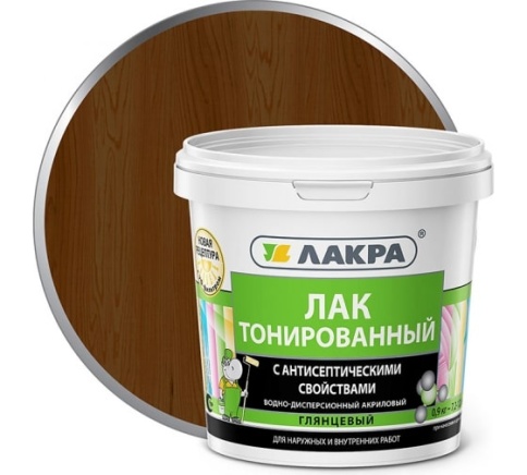 Лакра Лак в/д тонированный Орех 2,5кг. фото 1
